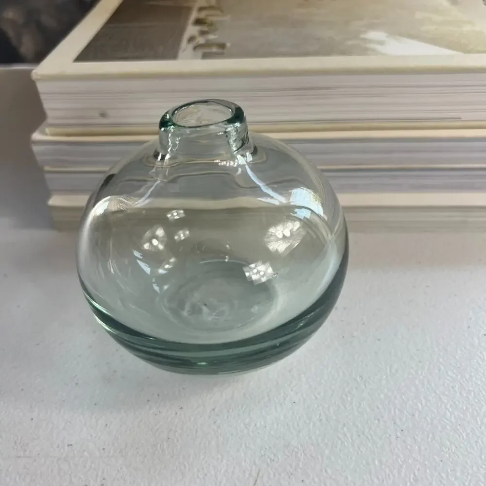 Handblown Glass Clear Sphere Vase 3.5